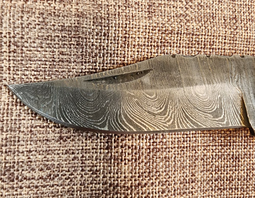 3" Ram Horn Damascus Folder H04