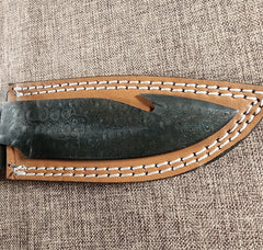 5" Gun Blue Damascus Gut Hook #111