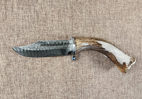 4" Damascus Clip Point B07