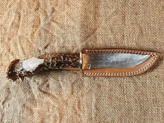 5" Damascus Drop Point #12