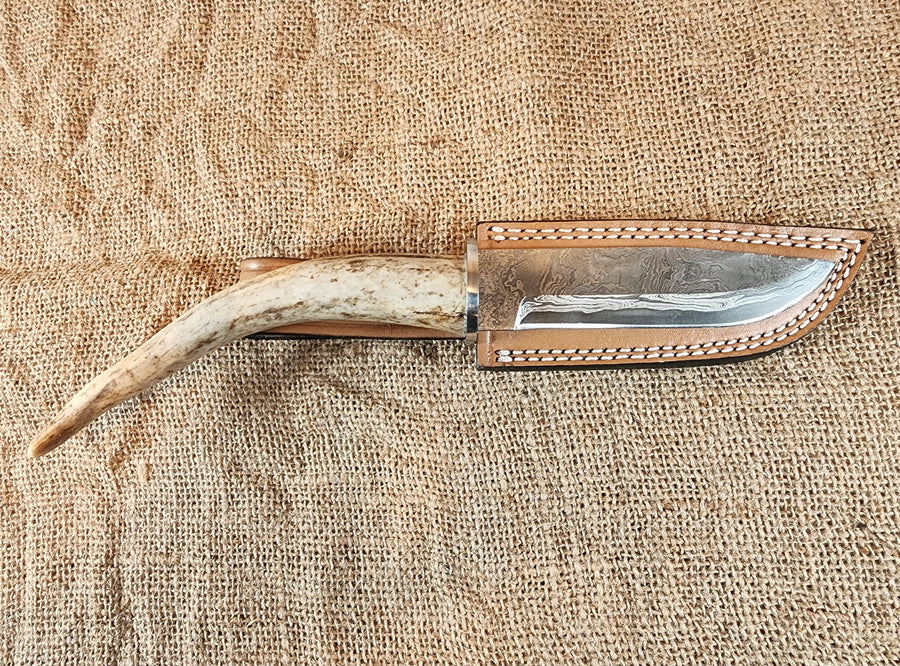 5" Damascus Drop Point #02