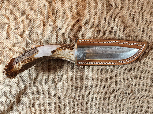 5" Damascus Drop Point #54