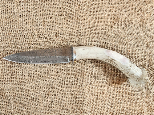 4" Damascus Spear Point #28