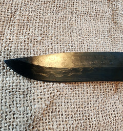 5" Damascus Gun Blue Drop Point #61