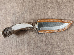5" Damascus Drop Point #10
