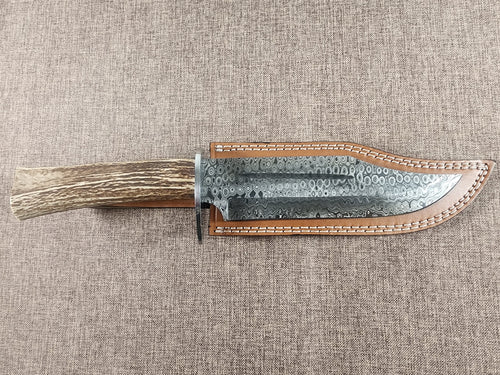 8" Damascus Bowie #162