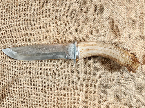 5" Damascus Drop Point #54