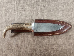 4" Gun Blue Damascus Drop Point #157