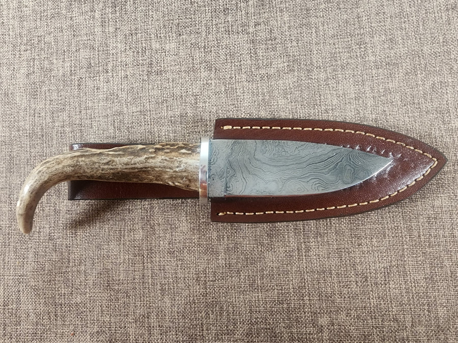 4" Gun Blue Damascus Drop Point #157