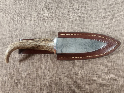 4" Gun Blue Damascus Drop Point #157