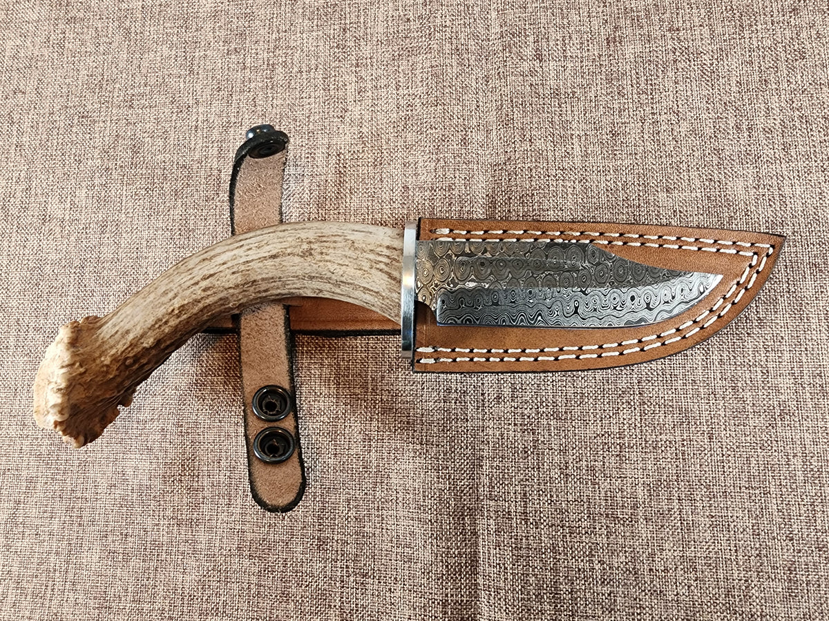 4" Damascus Clip Point B07