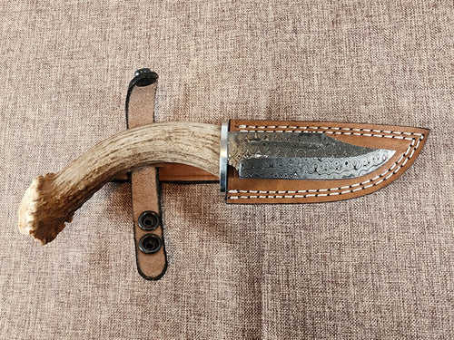 4" Damascus Clip Point B07