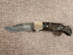 3" Ram Horn Damascus Folder H04