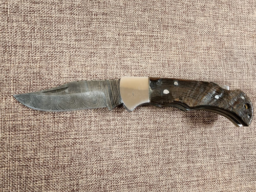 3" Ram Horn Damascus Folder H04