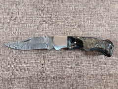 Ram Horn Damascus Folder #145