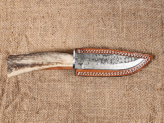 5" Damascus Drop Point #123