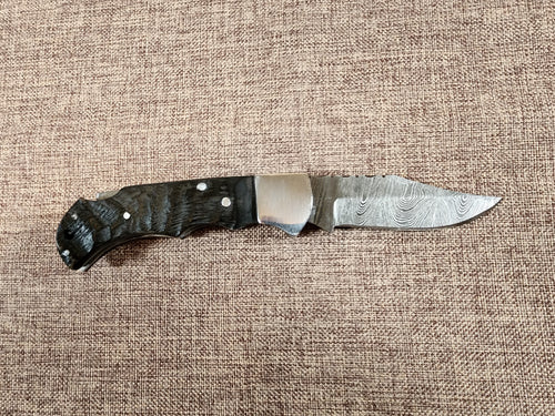 3" Ram Horn Damascus Folder H03