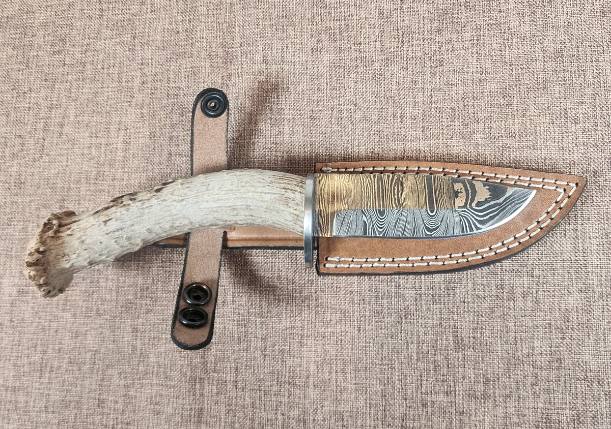 4" Damascus Drop Point C07