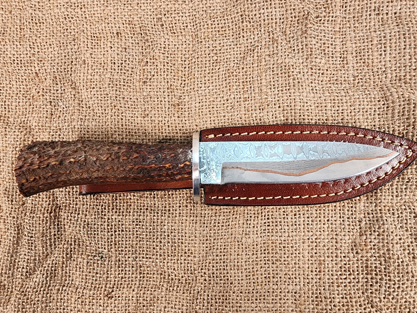 5" COPPER Damascus Drop Point #114