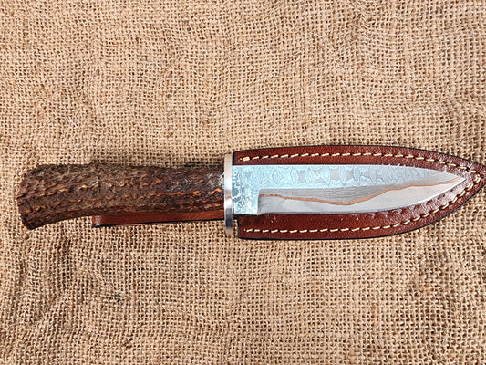 5" COPPER Damascus Drop Point #114