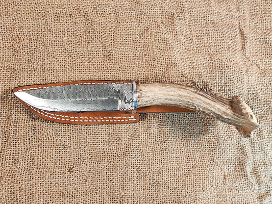 5" Damascus Drop Point #126