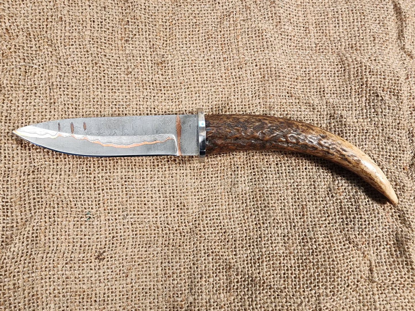 5" COPPER Damascus Drop Point #116