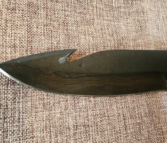 5" Gun Blue Damascus Gut Hook #52