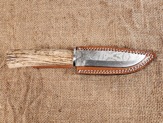 5" Damascus Drop Point #127