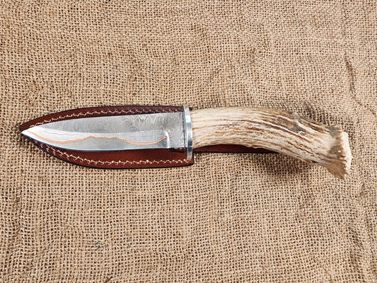 5" COPPER Damascus Drop Point #115