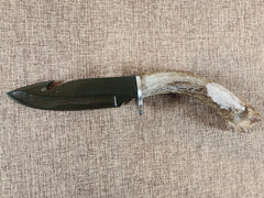 5" Gun Blue Damascus Gut Hook #52