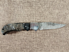 Ram Horn Damascus Folder #142