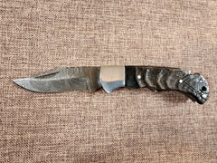 3" Ram Horn Damascus Folder H03