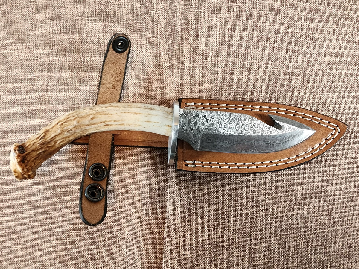 4" Damascus Gut Hook A10