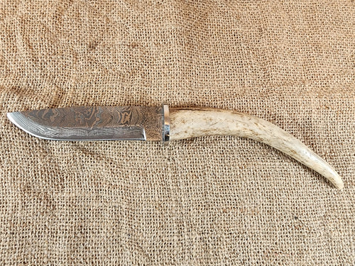 5" Damascus Drop Point #02