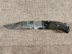 Ram Horn Damascus Folder #144