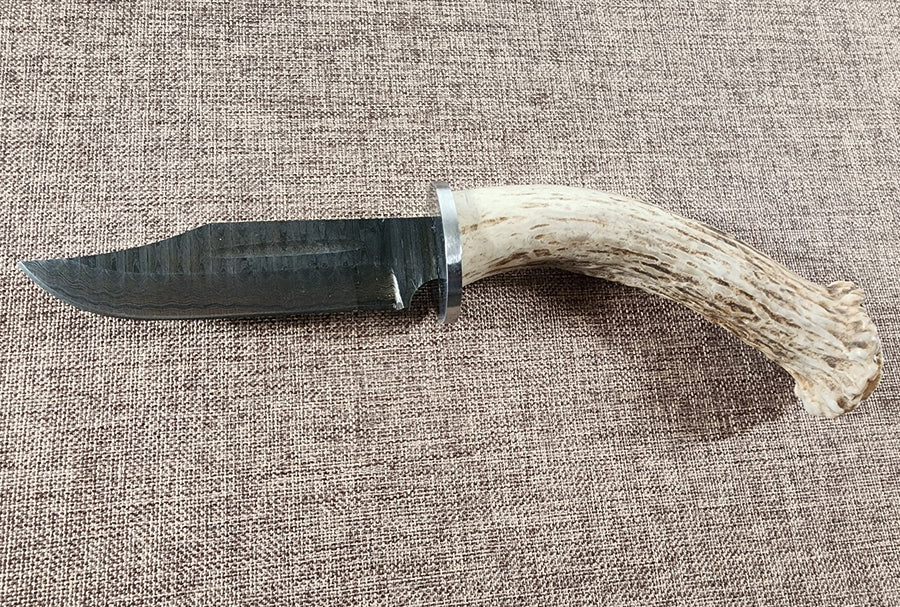 4" Gun Blue Damascus Clip Point #107