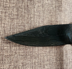 4" Gun Blue Damascus Drop Point #157
