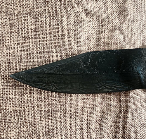 4" Gun Blue Damascus Drop Point #157