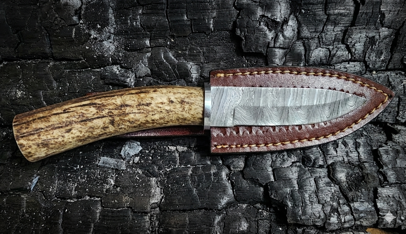 4" Damascus Drop Point