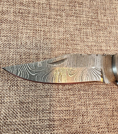 Ram Horn Damascus Folder #145