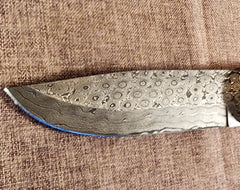 6" Damascus Drop Point 3C01