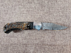 Ram Horn Damascus Folder #145