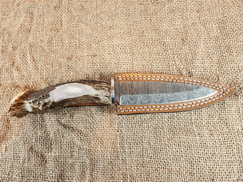 5" Damascus Spear Point #08
