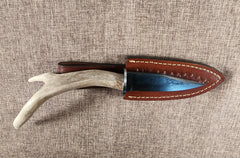 4" Gun Blue Damascus Drop Point #157