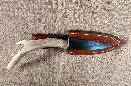 4" Gun Blue Damascus Drop Point #157