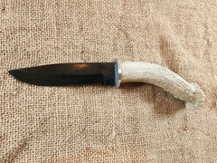 5" Damascus Gun Blue Drop Point #61