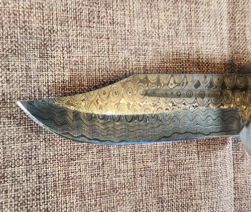 4" Damascus Clip Point B07