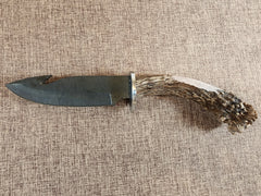 5" Gun Blue Damascus Gut Hook #45