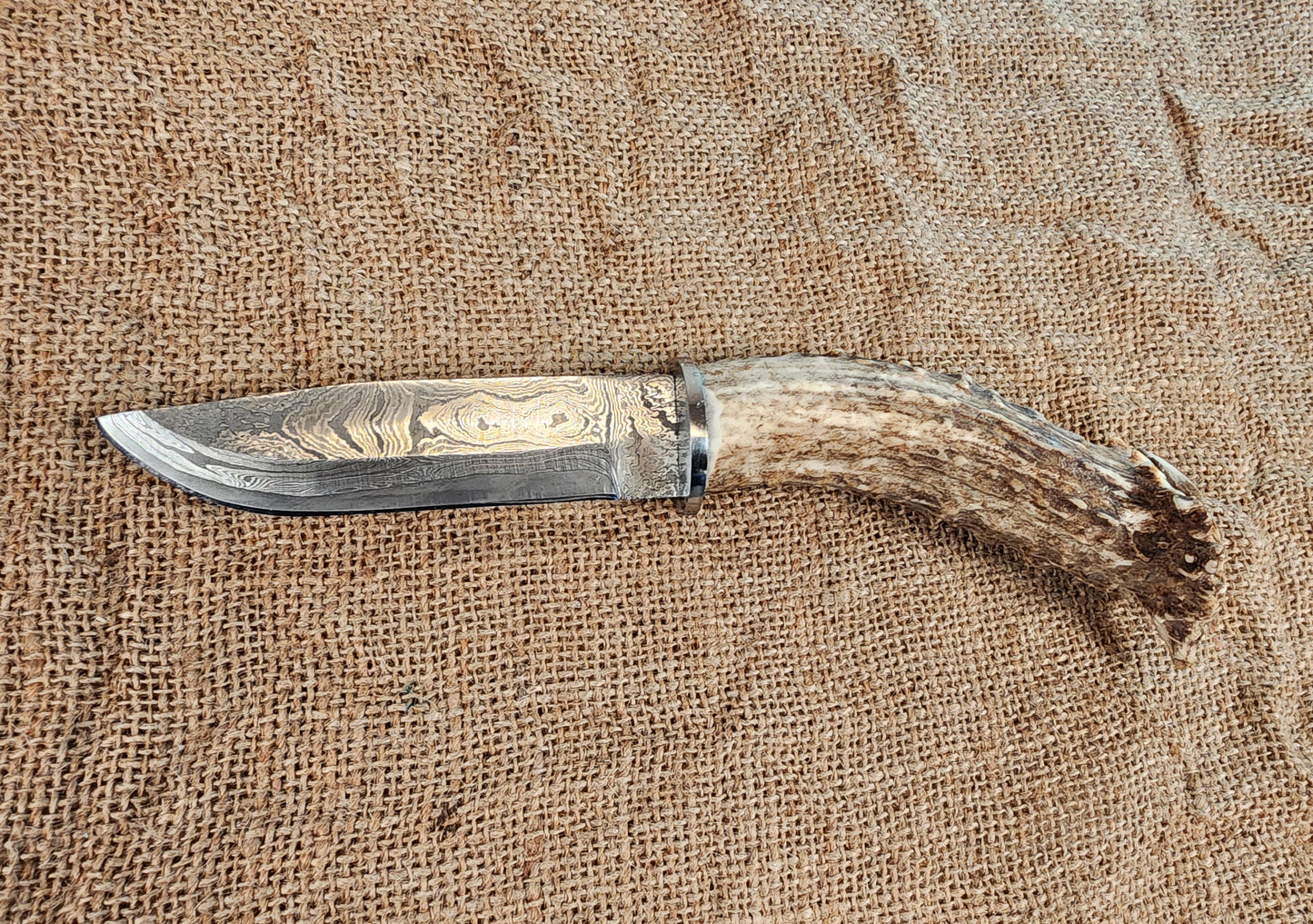 5" Damascus Drop Point #129