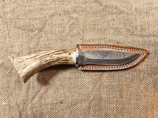 5" Damascus Drop Point #136